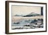 Temple Buildings in Landscape with Mountains, Japanese Wood-Cut Print-Lantern Press-Framed Art Print