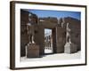 Temple Complex of Amon, Support Column from Temple of Ramses III, with Royal Giants-null-Framed Giclee Print