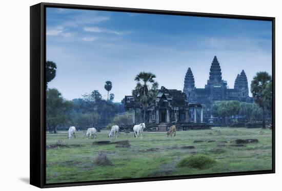 Temple Complex of Angkor Wat, Angkor, UNESCO World Heritage Site, Siem Reap, Cambodia, Indochina-Andrew Stewart-Framed Stretched Canvas