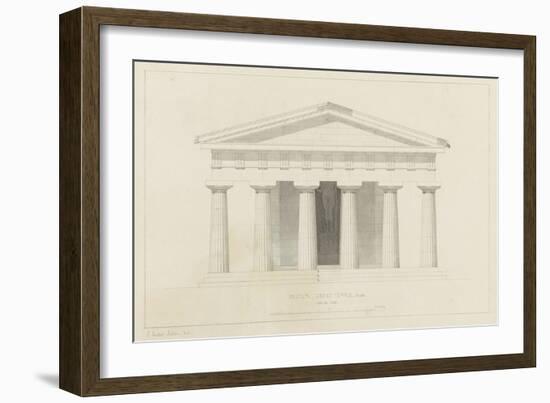 Temple de Paestum : Elévation e la façade restaurée. Côté de l'est-Eugène Viollet-le-Duc-Framed Giclee Print