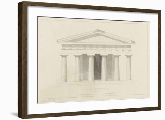 Temple de Paestum : Elévation e la façade restaurée. Côté de l'est-Eugène Viollet-le-Duc-Framed Giclee Print