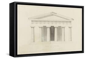 Temple de Paestum : Elévation e la façade restaurée. Côté de l'est-Eugène Viollet-le-Duc-Framed Stretched Canvas