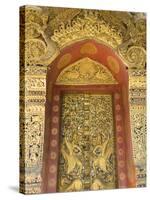 Temple Door, Wat Paphaimsaiyaram, Luang Prabang, Laos, Indochina, Southeast Asia, Asia-Richard Maschmeyer-Stretched Canvas