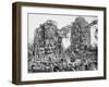 Temple du Bayon, terrasse supérieure (partie nord) : deux tours à visage-null-Framed Giclee Print