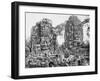 Temple du Bayon, terrasse supérieure (partie nord) : deux tours à visage-null-Framed Giclee Print