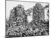 Temple du Bayon, terrasse supérieure (partie nord) : deux tours à visage-null-Mounted Giclee Print