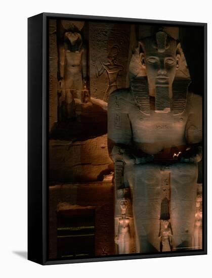 Temple Facade Details, Colossal Figures of Ramses II, New Kingdom, Abu Simbel, Egypt-Kenneth Garrett-Framed Stretched Canvas