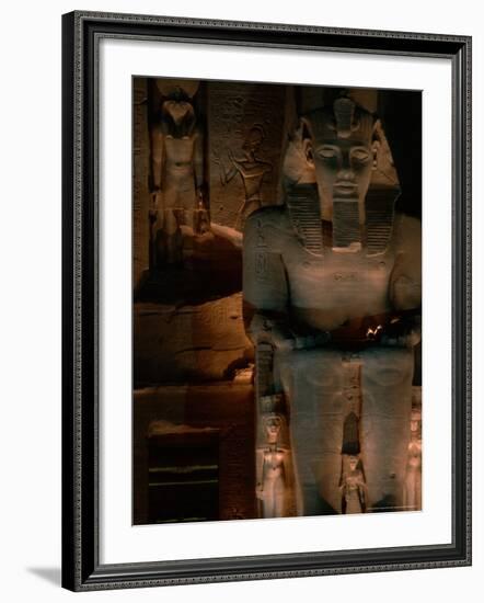 Temple Facade Details, Colossal Figures of Ramses II, New Kingdom, Abu Simbel, Egypt-Kenneth Garrett-Framed Photographic Print