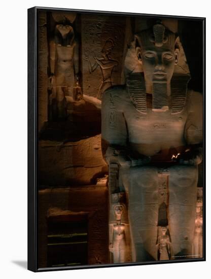 Temple Facade Details, Colossal Figures of Ramses II, New Kingdom, Abu Simbel, Egypt-Kenneth Garrett-Framed Photographic Print