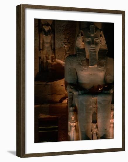 Temple Facade Details, Colossal Figures of Ramses II, New Kingdom, Abu Simbel, Egypt-Kenneth Garrett-Framed Photographic Print