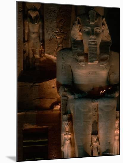 Temple Facade Details, Colossal Figures of Ramses II, New Kingdom, Abu Simbel, Egypt-Kenneth Garrett-Mounted Photographic Print