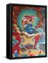 Temple Guardian Guarding the South, Named Virudhaka, Kopan Monastery, Kathmandu, Nepal, Asia-Godong-Framed Stretched Canvas