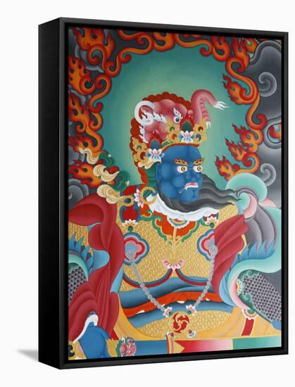 Temple Guardian Guarding the South, Named Virudhaka, Kopan Monastery, Kathmandu, Nepal, Asia-Godong-Framed Stretched Canvas