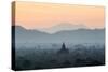 Temple in Early Morning Mist at Dawn, Bagan (Pagan), Myanmar (Burma)-Stephen Studd-Stretched Canvas