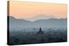Temple in Early Morning Mist at Dawn, Bagan (Pagan), Myanmar (Burma)-Stephen Studd-Stretched Canvas
