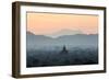 Temple in Early Morning Mist at Dawn, Bagan (Pagan), Myanmar (Burma)-Stephen Studd-Framed Photographic Print