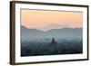 Temple in Early Morning Mist at Dawn, Bagan (Pagan), Myanmar (Burma)-Stephen Studd-Framed Photographic Print