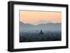 Temple in Early Morning Mist at Dawn, Bagan (Pagan), Myanmar (Burma)-Stephen Studd-Framed Photographic Print