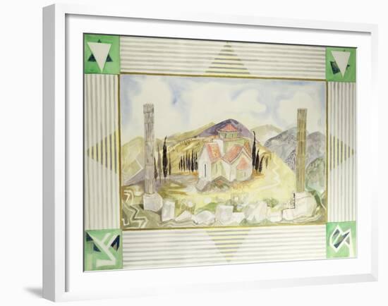 Temple in Hosios Lukas Country from the Greek Experience Series, 1989-Michael Chase-Framed Giclee Print