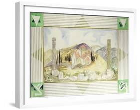 Temple in Hosios Lukas Country from the Greek Experience Series, 1989-Michael Chase-Framed Giclee Print