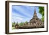 Temple in Si Satchanalai decorated with elephant sculptures, Sukhothai, UNESCO World Heritage Site,-Alex Robinson-Framed Photographic Print