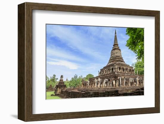 Temple in Si Satchanalai decorated with elephant sculptures, Sukhothai, UNESCO World Heritage Site,-Alex Robinson-Framed Photographic Print