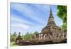 Temple in Si Satchanalai decorated with elephant sculptures, Sukhothai, UNESCO World Heritage Site,-Alex Robinson-Framed Photographic Print