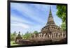 Temple in Si Satchanalai decorated with elephant sculptures, Sukhothai, UNESCO World Heritage Site,-Alex Robinson-Framed Photographic Print