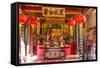 Temple in the City of Kuching, Borneo, Malaysia-Michael Nolan-Framed Stretched Canvas