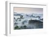 Temple in the mist at dawn, Mrauk U, Burma, Myanmar-Tim Mannakee-Framed Photographic Print