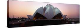 Temple Lit Up at Dusk, Lotus Temple, Delhi, India-null-Stretched Canvas