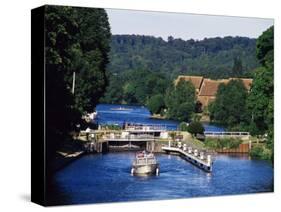 Temple Lock on the River Thames, Near Bisham, Berkshire, England, United Kingdom-David Hughes-Stretched Canvas