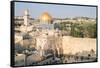 Temple Mount, Dome of the Rock, Redeemer Church and Old City in Jerusalem, Israel, Middle East-Alexandre Rotenberg-Framed Stretched Canvas