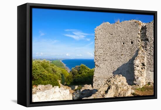 Temple of Acropolis on Capitoline Hill, Tirrenian Vulci's Coast, Grosseto Province, Tuscany, Italy-Nico Tondini-Framed Stretched Canvas