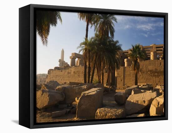 Temple of Amun at Karnak, Thebes, UNESCO World Heritage Site, Egypt, North Africa, Africa-Schlenker Jochen-Framed Stretched Canvas