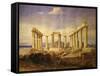 Temple of Aphaia, Aegina, Built C. 500 Bc, Watercolour, C.1805-Edward Dodwell-Framed Stretched Canvas