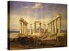 Temple of Aphaia, Aegina, Built C. 500 Bc, Watercolour, C.1805-Edward Dodwell-Stretched Canvas
