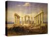 Temple of Aphaia, Aegina, Built C. 500 Bc, Watercolour, C.1805-Edward Dodwell-Stretched Canvas