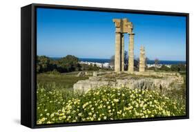 Temple of Apollo at the Acropolis, Rhodes, Dodecanese, Greek Islands, Greece, Europe-Michael Runkel-Framed Stretched Canvas