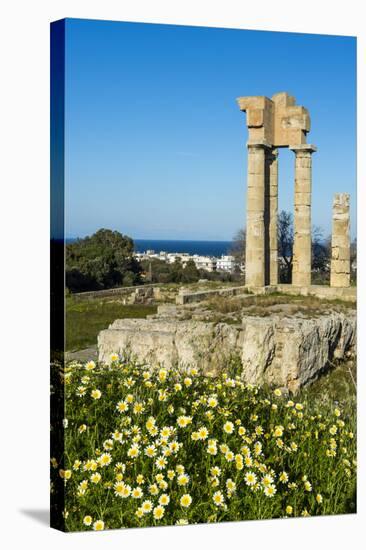 Temple of Apollo at the Acropolis, Rhodes, Dodecanese, Greek Islands, Greece, Europe-Michael Runkel-Stretched Canvas
