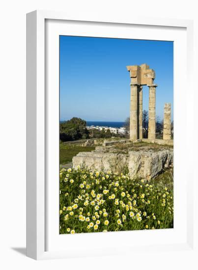 Temple of Apollo at the Acropolis, Rhodes, Dodecanese, Greek Islands, Greece, Europe-Michael Runkel-Framed Photographic Print