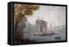 Temple of Asclepius in Pond at Villa Borghese in Rome-null-Framed Stretched Canvas