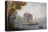 Temple of Asclepius in Pond at Villa Borghese in Rome-null-Stretched Canvas