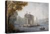 Temple of Asclepius in Pond at Villa Borghese in Rome-null-Stretched Canvas