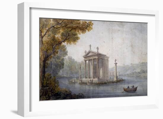 Temple of Asclepius in Pond at Villa Borghese in Rome-null-Framed Giclee Print