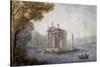 Temple of Asclepius in Pond at Villa Borghese in Rome-null-Stretched Canvas