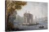 Temple of Asclepius in Pond at Villa Borghese in Rome-null-Stretched Canvas