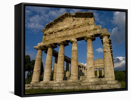 Temple of Athena, Paestum, UNESCO World Heritage Site, Campania, Italy, Europe-Charles Bowman-Framed Stretched Canvas