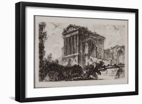 Temple of Clitumnus between Fulgino and Spoleto, 1748 (Etching)-Giovanni Battista Piranesi-Framed Giclee Print