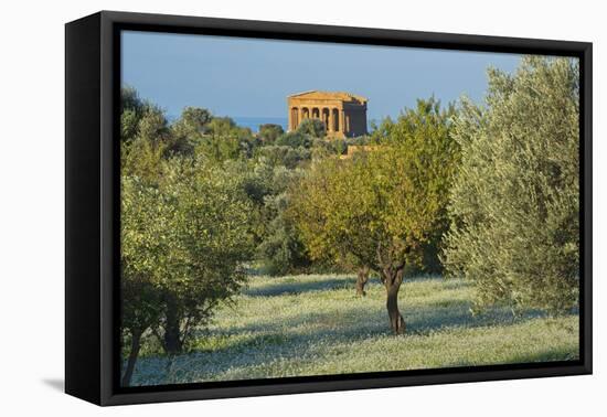 Temple of Concordia, Valley of the Temples, Agrigento, Sicily, Italy-Marco Simoni-Framed Stretched Canvas